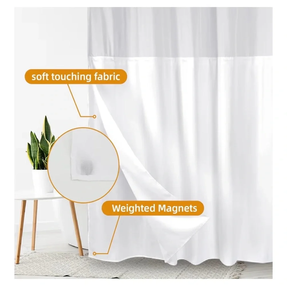 Fabric Snap-in Shower Curtain Liner Replacement 70x54” (A167)